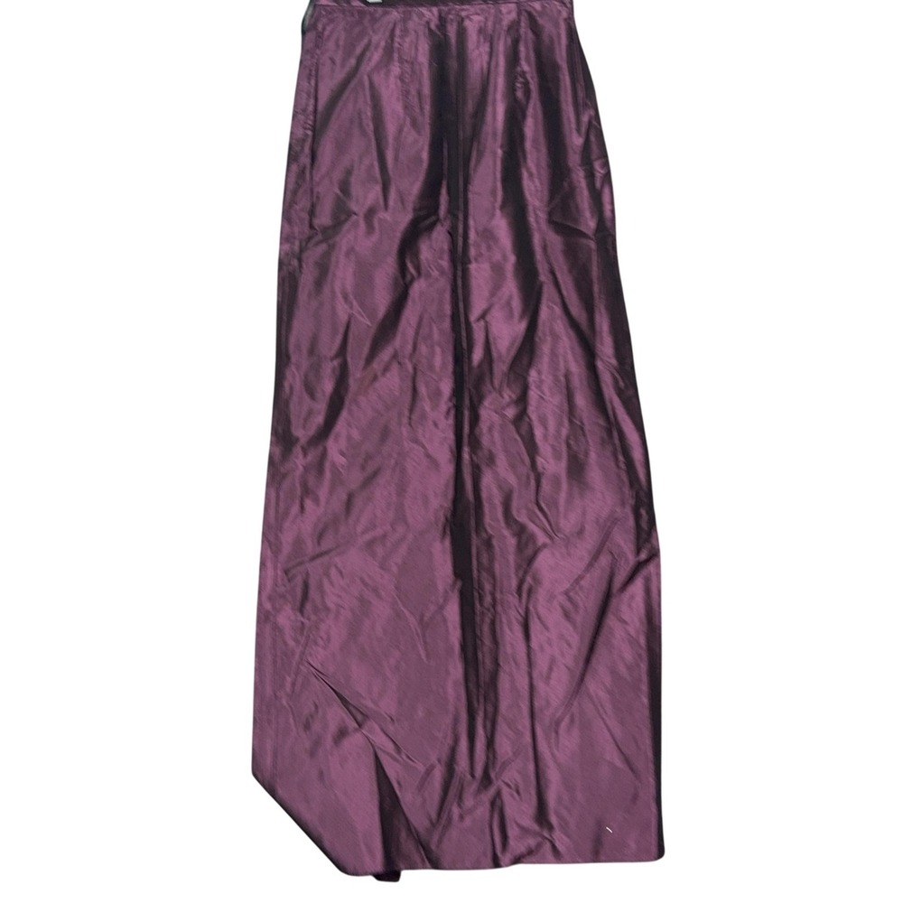 Skirt Womens 12 Purple Satin Straight Maxi Elastic Waist Front Slit Formal